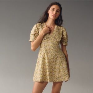 ♥️New♥️ Anthropologie short-sleeve collared printed mini dress.